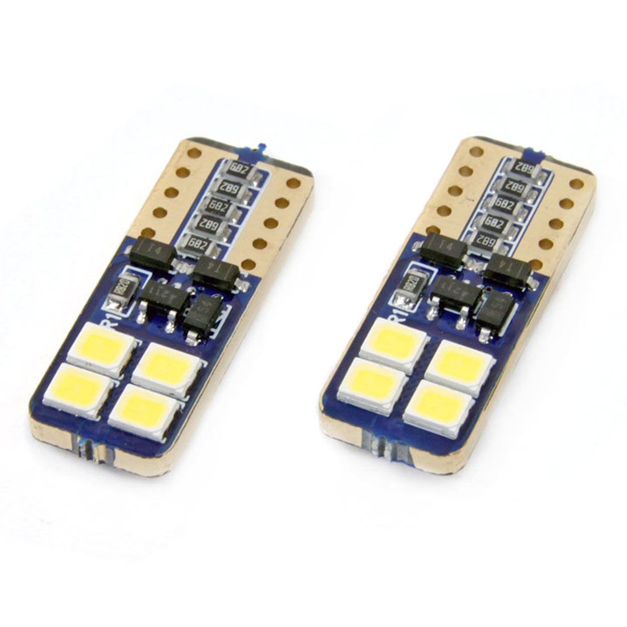 Εικόνα 2 από 3 — Amio – Λαμπάκια LED T10 W5W 12/24V 2W 5600K 8xSMD 2835 CANBUS Καρφωτά για Ισχυρό Λευκό Φωτισμό χωρίς Σφάλματα – Σετ 2 Τεμ. (01635/AM)