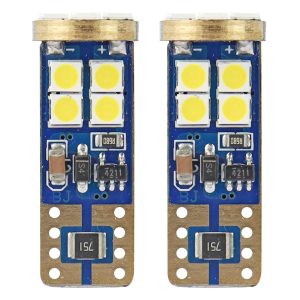 Amio – Λαμπάκια LED T10 W5W 12/24V 2.3W 5600K 12xSMD 2835 CANBUS Καρφωτά για Ισχυρό Λευκό Φωτισμό χωρίς Σφάλματα – Σετ 2 Τεμ. (01636/AM)
