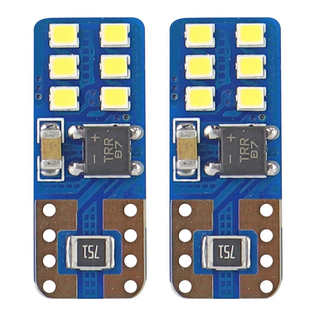 Εικόνα 1 από 5 — Amio – Λαμπάκια LED T10 W5W 12/24V 2W 5600K 12xSMD 2016 CANBUS Καρφωτά για Ισχυρό Λευκό Φωτισμό χωρίς Σφάλματα – Σετ 2 Τεμ. (01638/AM)