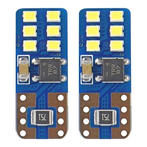 Amio – Λαμπάκια LED T10 W5W 12/24V 2W 5600K 12xSMD 2016 CANBUS Καρφωτά για Ισχυρό Λευκό Φωτισμό χωρίς Σφάλματα – Σετ 2 Τεμ. (01638/AM)