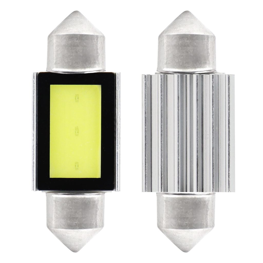 Εικόνα 1 από 3 — Amio – Λαμπάκια Πλαφονιέρας LED 36mm C5W C10W 12V 2.4W 5600K 3xCOB CANBUS για Ισχυρό Ομοιόμορφο Φωτισμό Εσωτερικού – Σετ 2 Τεμ. (01639/AM)