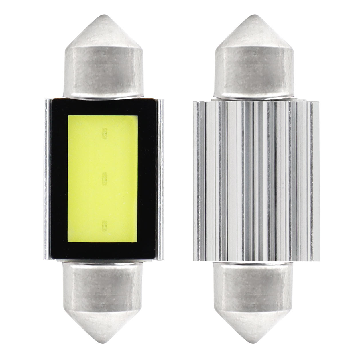 Εικόνα 1 από 3 — Amio – Λαμπάκια Πλαφονιέρας LED 36mm C5W C10W 12V 2.4W 5600K 3xCOB CANBUS για Ισχυρό Ομοιόμορφο Φωτισμό Εσωτερικού – Σετ 2 Τεμ. (01639/AM)
