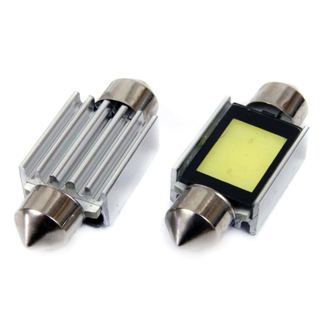 Εικόνα 2 από 3 — Amio – Λαμπάκια Πλαφονιέρας LED 39mm C5W C10W 12V 2.4W 5600K 3xCOB CANBUS για Ισχυρό Ομοιόμορφο Φωτισμό Εσωτερικού – Σετ 2 Τεμ. (01640/AM)