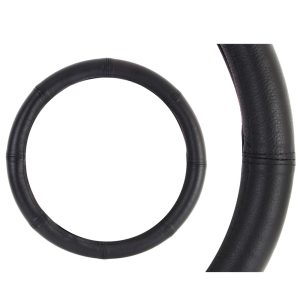 Amio - Κάλυμμα Τιμονιού Μαύρο από Δέρμα 3XL 47-49cm για πολύ μεγάλα τιμόνια με σταθερό κράτημα και άνεση σε καθημερινή χρήση με ποιοτική αίσθηση - 1 Τεμ. (01770/AM)
