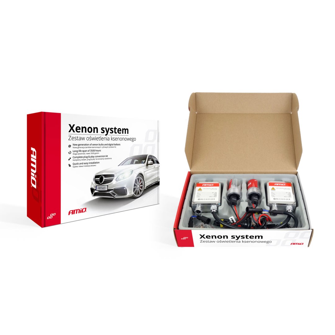 Εικόνα 2 από 2 — Amio – Kit Xenon H4-1 6000K 35W 12V με ballast 1103 για ισχυρό λευκό φωτισμό μονής σκάλας και καθαρή δέσμη με μεγαλύτερη διάρκεια ζωής – 1 Σετ (01835/AM)