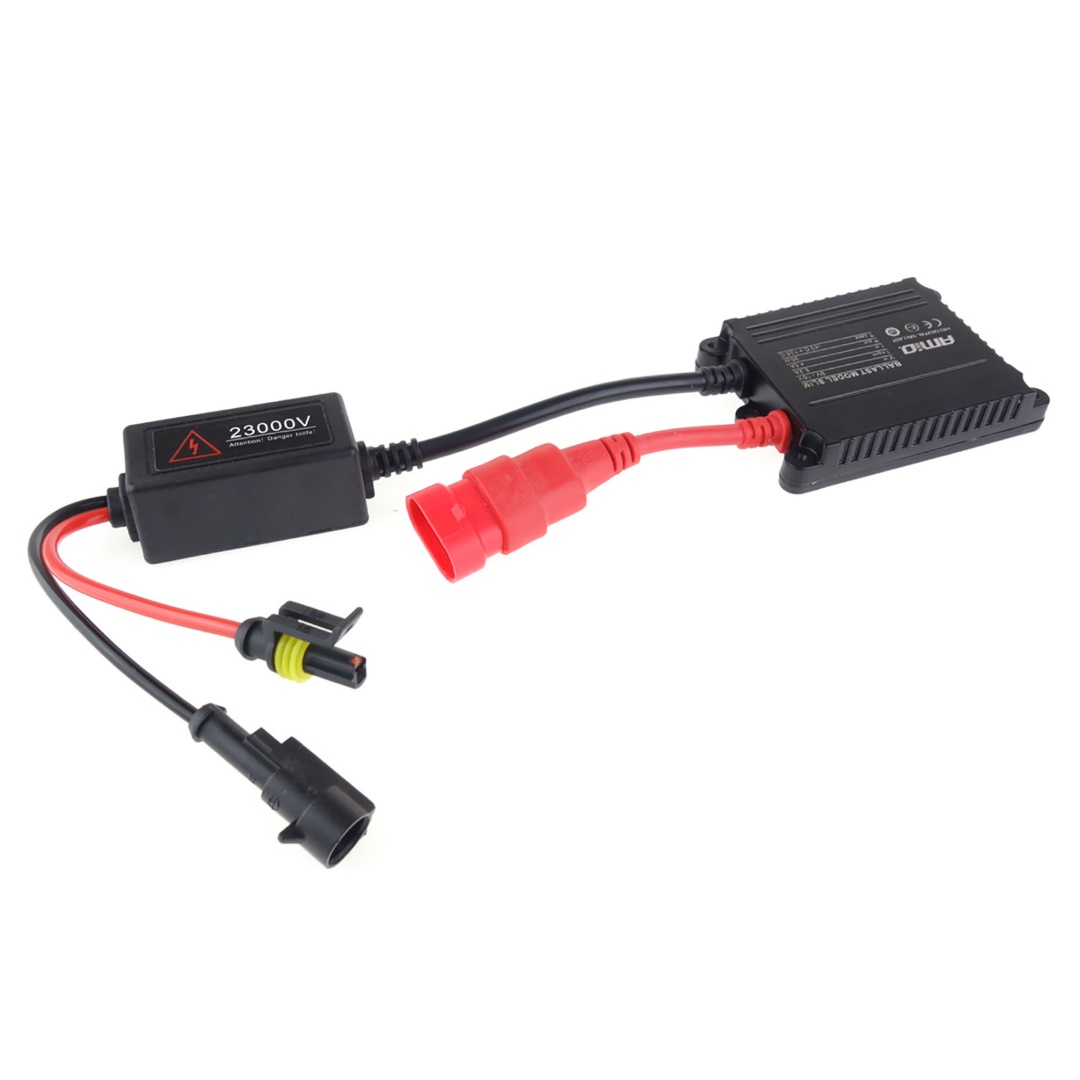 Εικόνα 1 από 2 — Amio – Kit Λάμπες Xenon H7M 6000K 35W 12V με SLIM ballast για ισχυρό λευκό φωτισμό δρόμου και σταθερή απόδοση με μεταλλική βάση και εύκολη εγκατάσταση – 1 Σετ (01949/AM)
