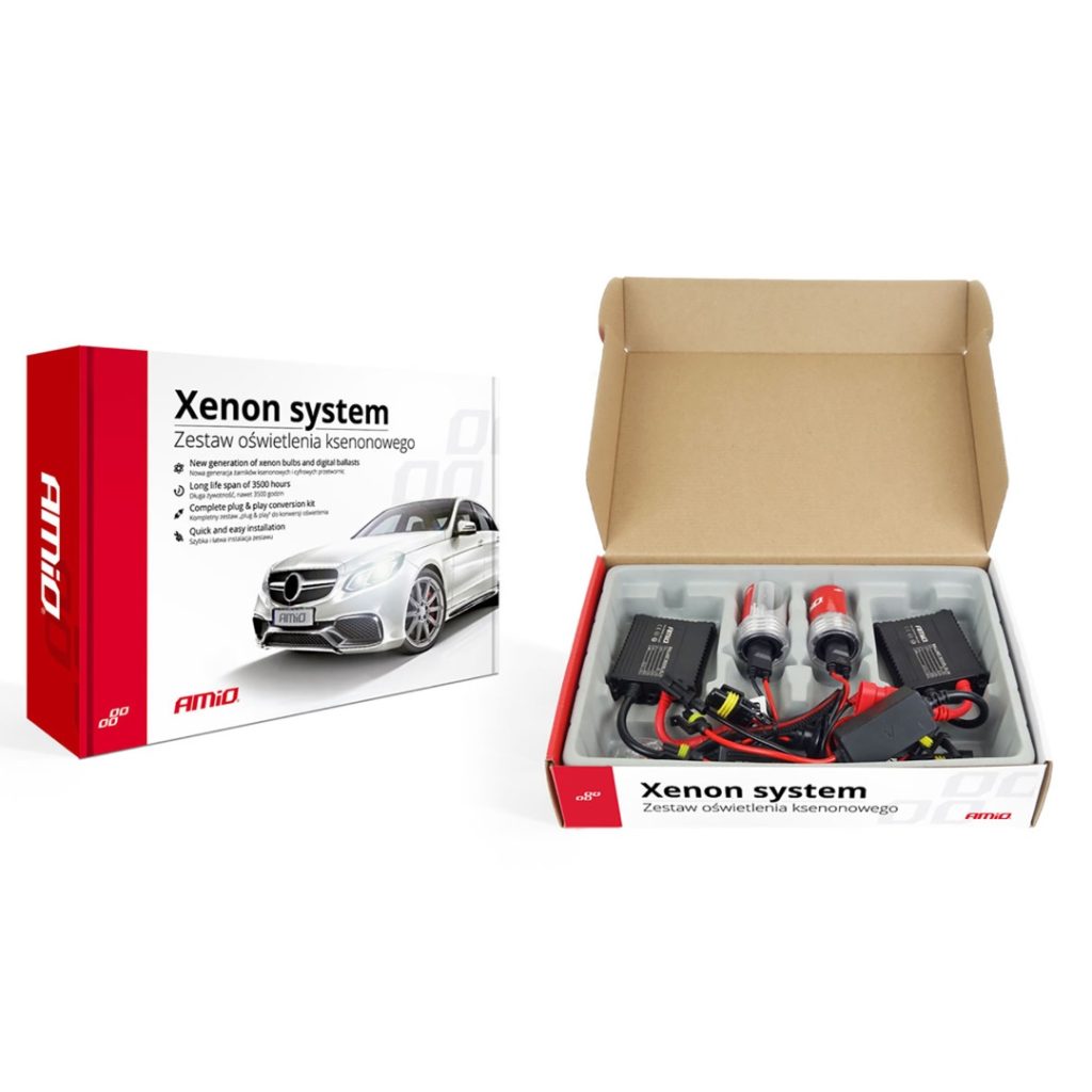Εικόνα 2 από 2 — Amio – Kit Λάμπες Xenon H7M 6000K 35W 12V με SLIM ballast για ισχυρό λευκό φωτισμό δρόμου και σταθερή απόδοση με μεταλλική βάση και εύκολη εγκατάσταση – 1 Σετ (01949/AM)