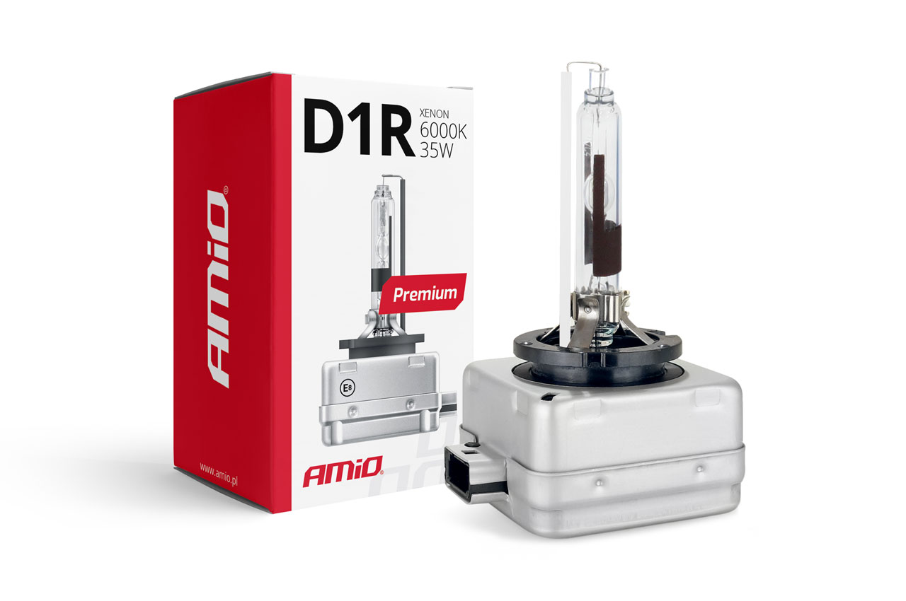 Εικόνα 1 από 2 — Amio – Λάμπα Xenon D1R 6000K 35W 12V Premium για αντικατάσταση εργοστασιακών και aftermarket xenon με καθαρό λευκό φωτισμό και σταθερή απόδοση με ενσωματωμένο igniter – 1 Τεμ. (01967/AM)