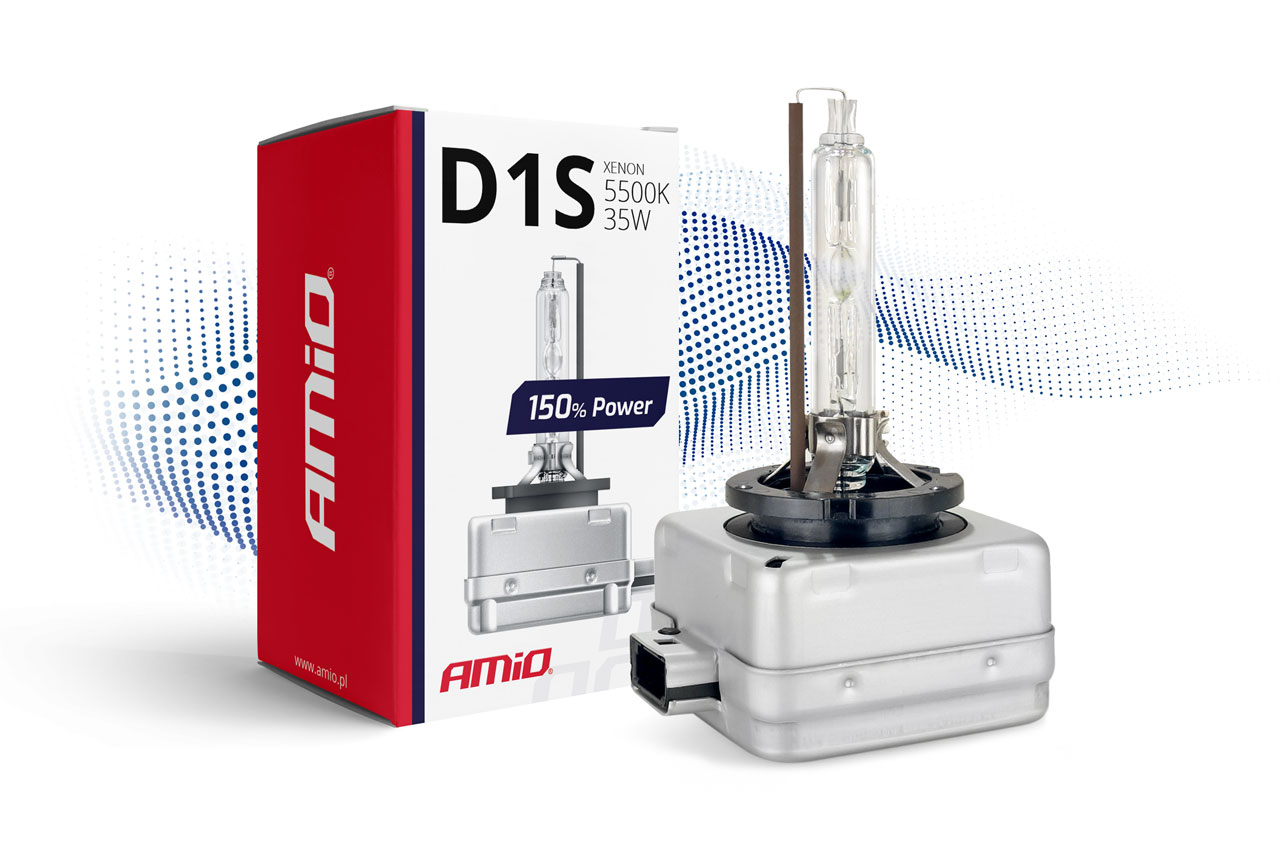 Εικόνα 1 από 1 — Amio – Λάμπα Xenon D1S 5500K 35W 12V 150% Power για αντικατάσταση εργοστασιακών και aftermarket xenon με έως 50% περισσότερο φως και καθαρή δέσμη – 1 Τεμ. (01968/AM)