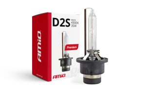 Amio - Λάμπα Xenon D2S 4300K 35W 12V Premium για αντικατάσταση εργοστασιακών και aftermarket xenon με φυσικό φωτισμό και σταθερή απόδοση χωρίς τροποποιήσεις - 1 Τεμ. (01975/AM)