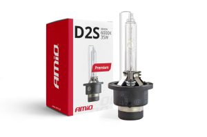 Amio - Λάμπα Xenon D2S 6000K 35W 12V Premium για αντικατάσταση εργοστασιακών και aftermarket xenon με καθαρό λευκό φωτισμό και σταθερή απόδοση χωρίς τροποποιήσεις - 1 Τεμ. (01976/AM)