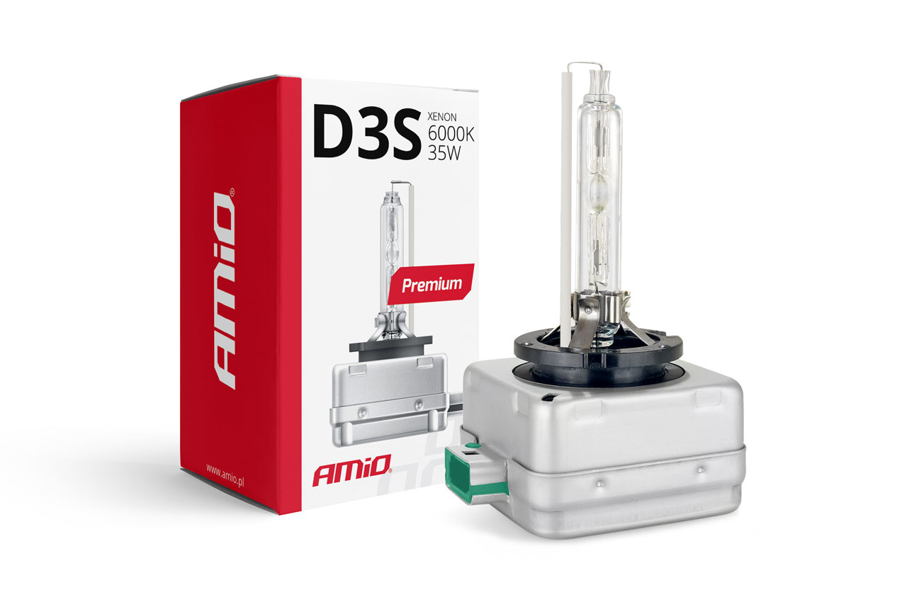 Εικόνα 1 από 3 — Amio – Λάμπα Xenon D3S 6000K 35W 12V Premium για αντικατάσταση εργοστασιακών και aftermarket xenon με καθαρό λευκό φωτισμό και σταθερή απόδοση με ενσωματωμένο igniter – 1 Τεμ. (01979/AM)