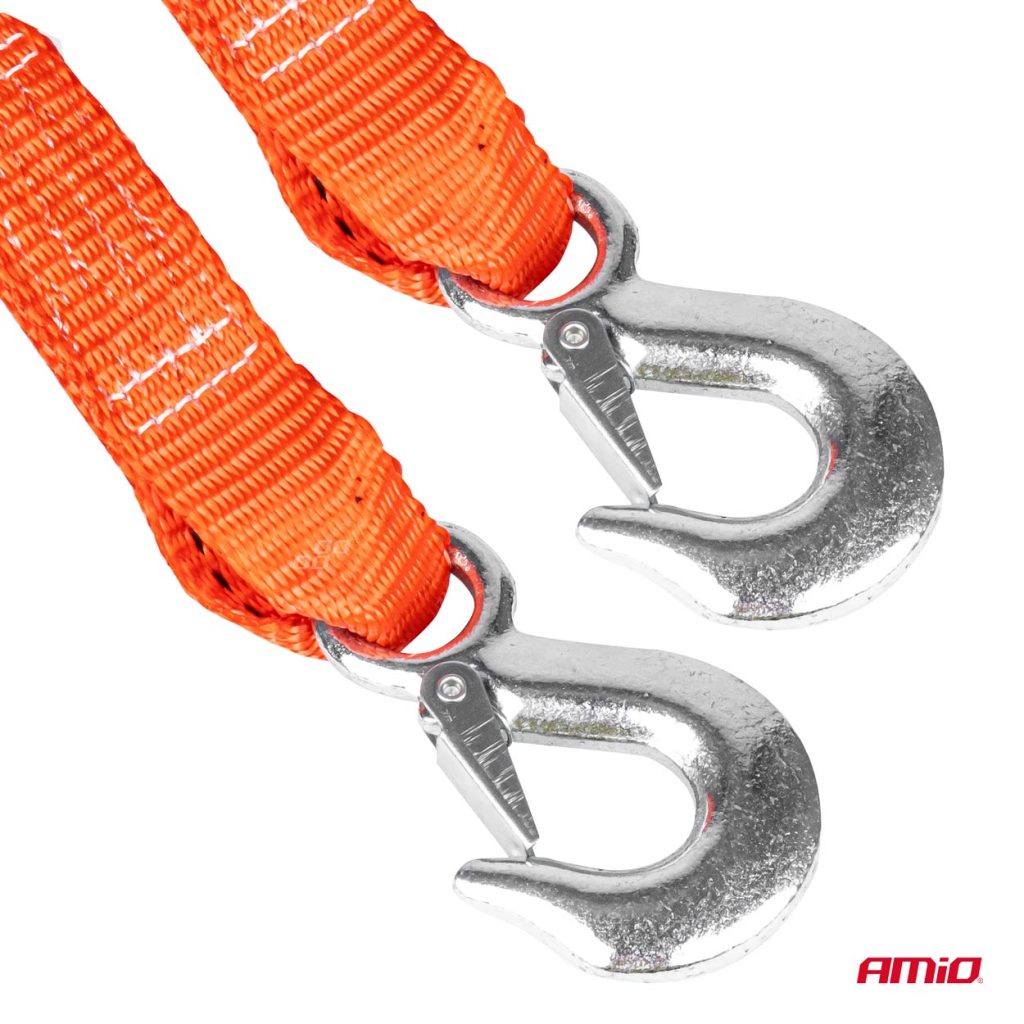 Εικόνα 3 από 4 — Amio – Ιμάντας Ρυμούλκησης 4500kg 5m 35mm με γάντζους ασφαλείας για βαριά οχήματα με μεγαλύτερη απόσταση και ανθεκτική κατασκευή για αξιόπιστη ρυμούλκηση – 1 Τεμ. (02012/AM)