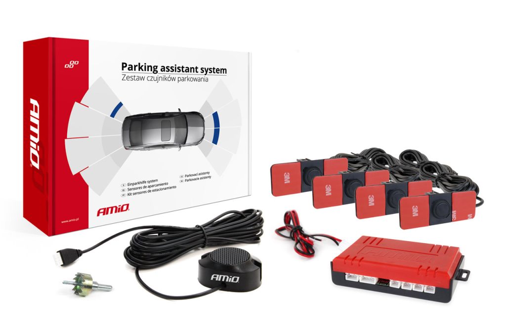 Εικόνα 1 από 4 — AMiO – Σύστημα Παρκαρίσματος 12V με 4 Αισθητήρες Inside Mount 16,5mm σε Μαύρο χρώμα και Buzzer, σταθμεύστε με απόλυτη ασφάλεια και εργοστασιακή αισθητική – 1 Τεμ. (02253/AM)