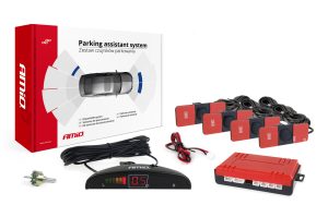 AMiO – Σύστημα Παρκαρίσματος 12V με 4 Αισθητήρες Inside Mount 16,5mm σε Μαύρο χρώμα και Οθόνη LED, παρκάρετε με απόλυτη οπτική ακρίβεια και κομψό OEM look – 1 Τεμ. (02255/AM)
