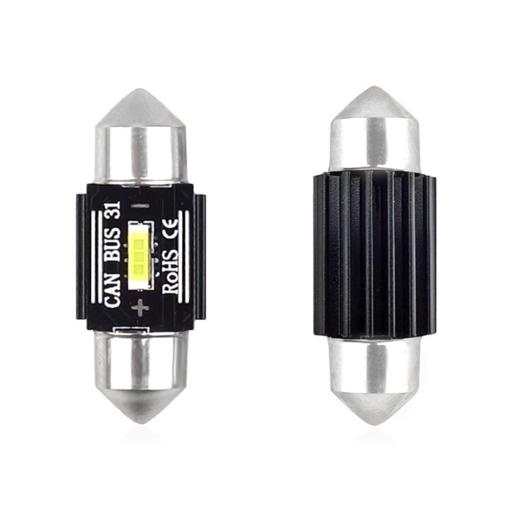 Εικόνα 1 από 1 — Amio – ΛΑΜΠΑΚΙΑ ΠΛΑΦΟΝΙΕΡΑΣ 31mm 12/24V 3,1W 5600K 1LED ULTRA BRIGHT CAN-BUS FESTOON (ΛΕΥΚΟ) – 2 ΤΕΜ. (02441/AM)