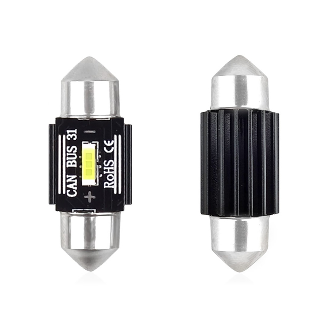 Εικόνα 1 από 1 — Amio – ΛΑΜΠΑΚΙΑ ΠΛΑΦΟΝΙΕΡΑΣ 31mm 12/24V 3,1W 5600K 1LED ULTRA BRIGHT CAN-BUS FESTOON (ΛΕΥΚΟ) – 2 ΤΕΜ. (02441/AM)