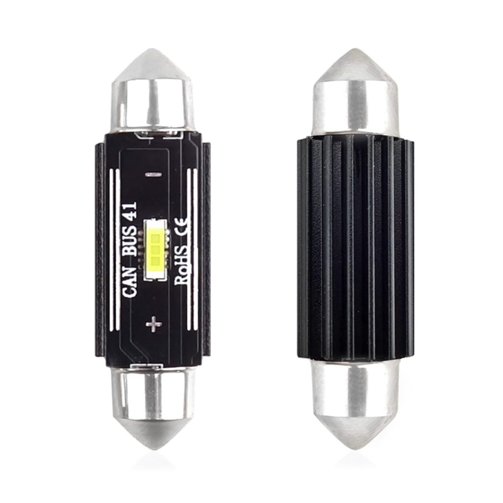 Εικόνα 1 από 1 — Amio – ΛΑΜΠΑΚΙΑ ΠΛΑΦΟΝΙΕΡΑΣ 41mm 12/24V 3,1W 5600K 1LED ULTRA BRIGHT CAN-BUS FESTOON (ΛΕΥΚΟ) – 2 ΤΕΜ. (02444/AM)