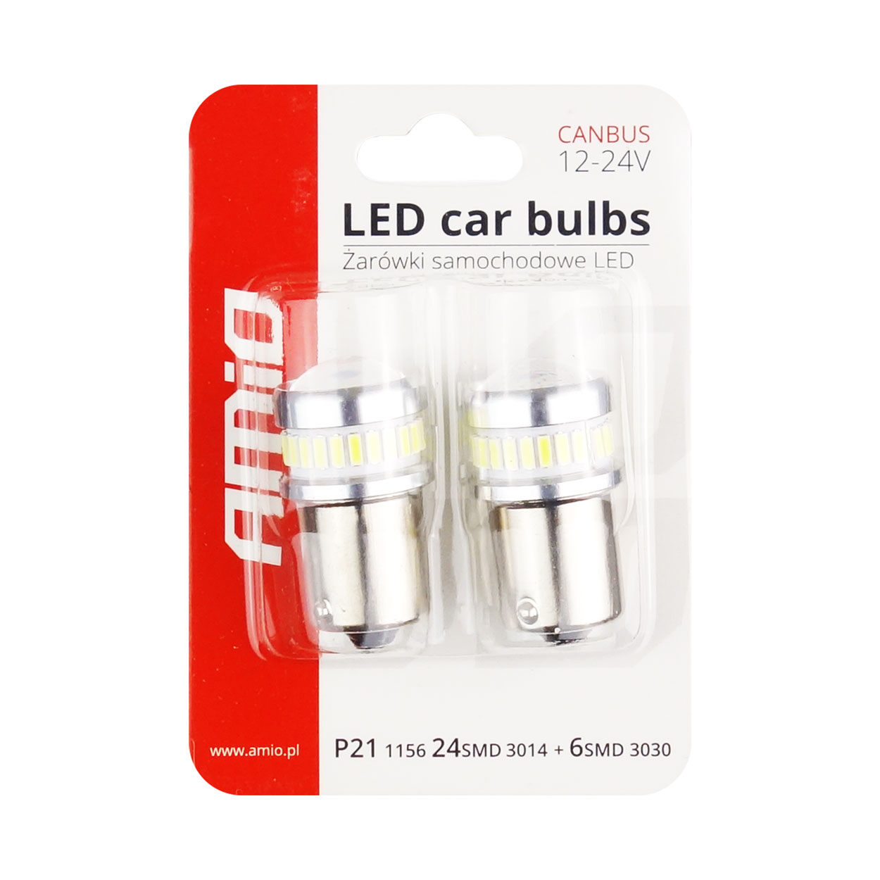 Εικόνα 2 από 2 — Amio – R5W/R10W 12/24V BA15s 24+6xSMD3030 CAN-BUS ΔΙΑΘΛΑΣΗΣ (ΜΟΝΟΠΟΛΙΚΟ/ΦΟΥΝΤΟΥΚΙ) LED – 2ΤΕΜ. (02448/AM)