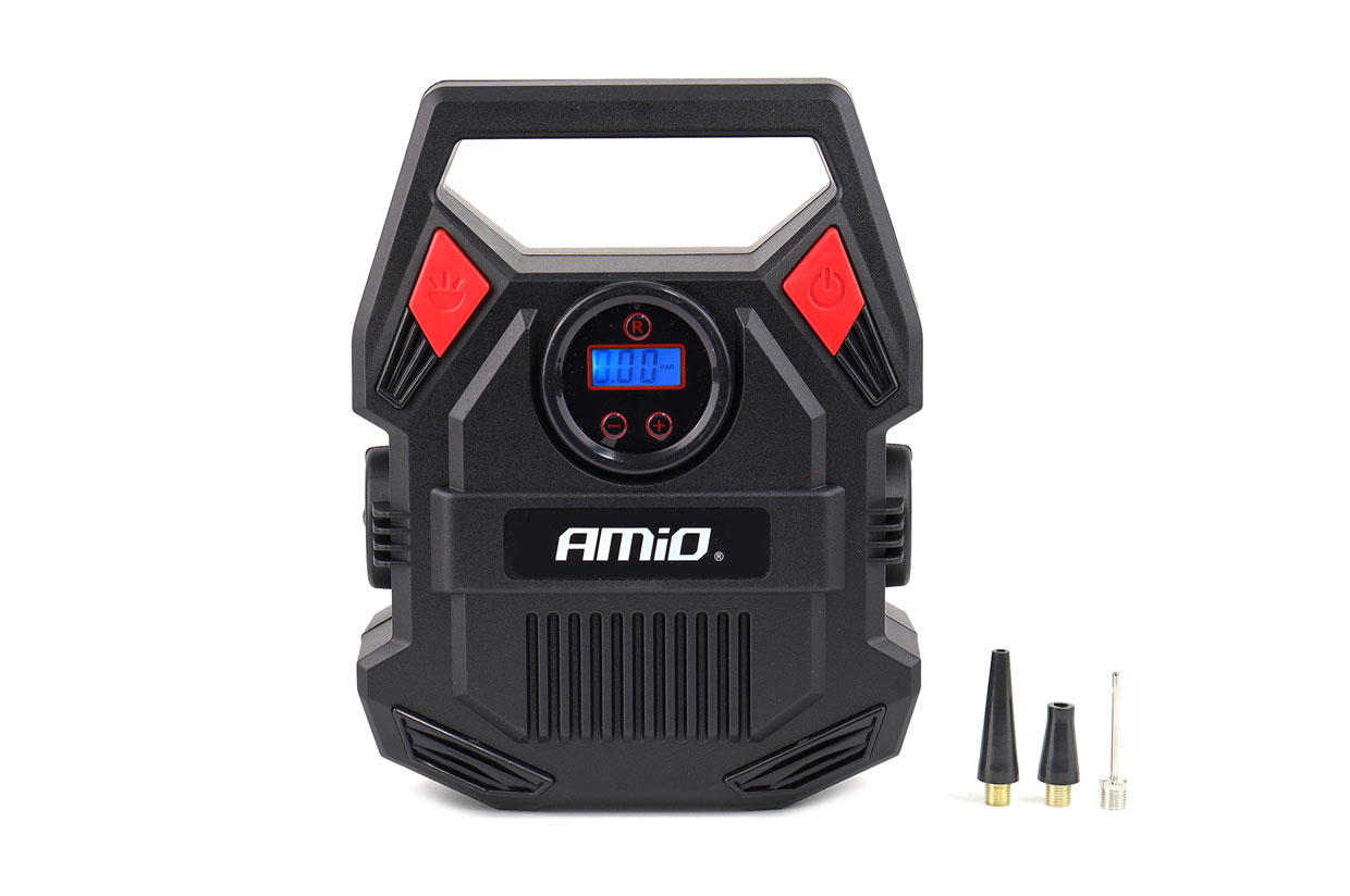Εικόνα 2 από 7 — Amio – ΚΟΜΠΡΕΣΕΡ ΑΕΡΑ 12V 10bar/150psi ΜΕ 3 ΑΝΤΑΠΤΟΡΕΣ ΚΑΙ ΨΗΦΙΑΚΗ ΕΝΔΕΙΞΗ ACOMP-17 AMIO – 1 τεμ. (02642/AM)