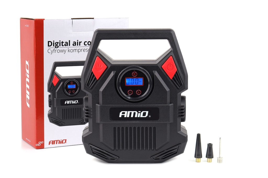 Εικόνα 1 από 7 — Amio – ΚΟΜΠΡΕΣΕΡ ΑΕΡΑ 12V 10bar/150psi ΜΕ 3 ΑΝΤΑΠΤΟΡΕΣ ΚΑΙ ΨΗΦΙΑΚΗ ΕΝΔΕΙΞΗ ACOMP-17 AMIO – 1 τεμ. (02642/AM)