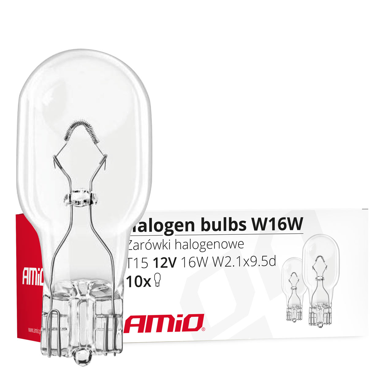 Εικόνα 1 από 3 — Amio – W16W 12V 16W W2,1×9,5d (ΚΑΡΦΩΤΟ ΑΚΑΛΥΚΟ) ΑΛΟΓΟΝΟΥ – 10ΤΕΜ. (02549/AM)
