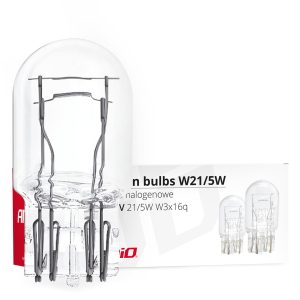 Amio - W21/5W (T20) 12V 21/5W W3x16q (ΚΑΡΦΩΤΟ ΑΚΑΛΥΚΟ) ΑΛΟΓΟΝΟΥ - 10 ΤΕΜ. (02552/AM)