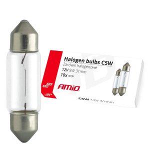 Amio - ΛΑΜΠΑΚΙΑ ΠΛΑΦΟΝΙΕΡΑΣ C5W 12V 5W 31mm ΑΛΟΓΟΝΟΥ ΚΟΥΤΙ - 10 ΤΕΜ. (02553/AM)