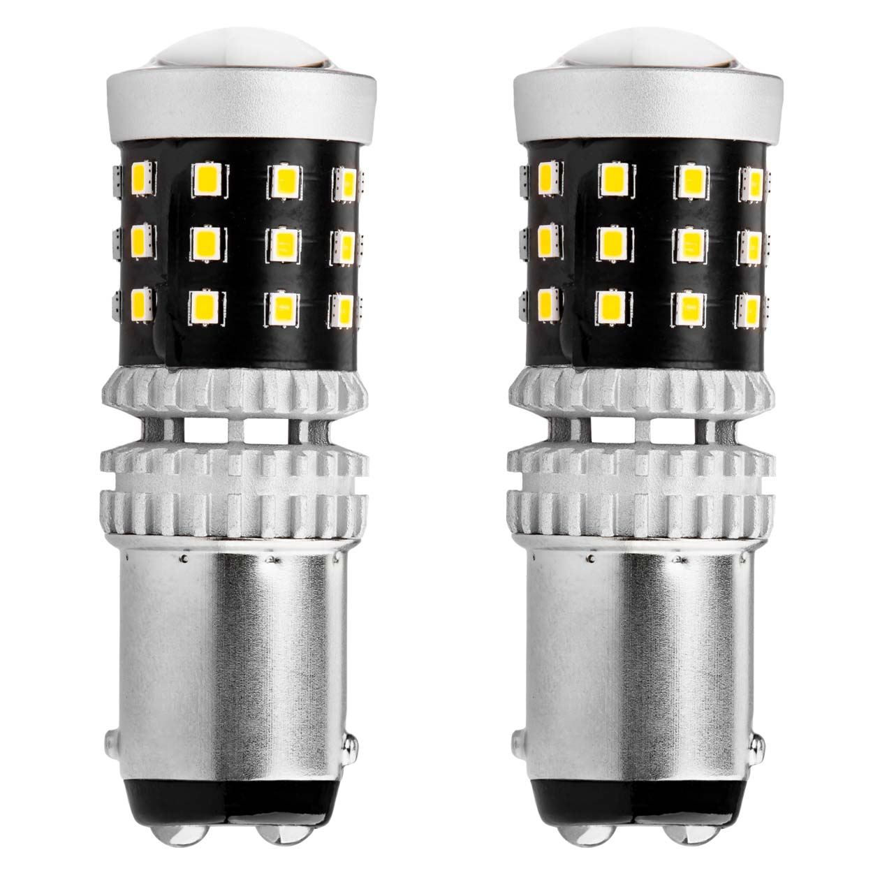 Εικόνα 1 από 4 — Amio – ΛΑΜΠΑΚΙΑ ΔΙΠΟΛΙΚΑ LED ΛΕΥΚΑ CAN-BUS P21/5w BAY15D 12/24V 39xSMD 2016 – 2 TEM. (02800/AM)