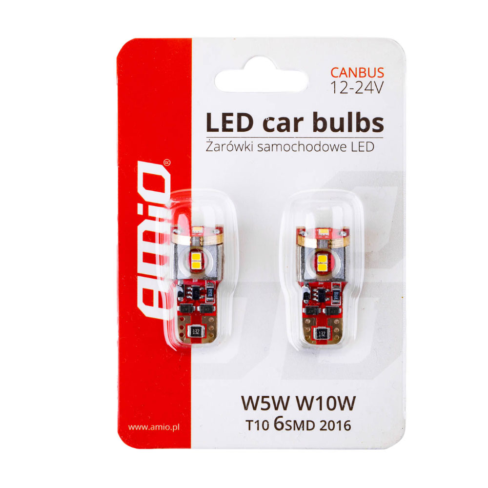 Εικόνα 2 από 2 — Amio – T10 W5W 12/24V LED 6xSMD 2016 CAN-BUS ΛΕΥΚΟ – 2 ΤΕΜ. (02802/AM)