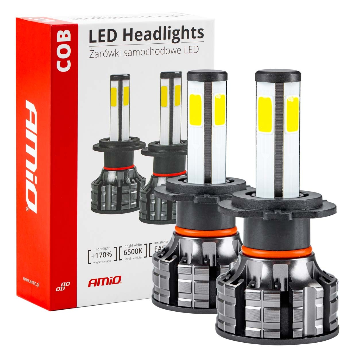 Εικόνα 1 από 4 — Amio – Λάμπες Led Η7 12V/24V 44W 6.500K 3.800lm COB – 2 τεμ. (02844/AM)