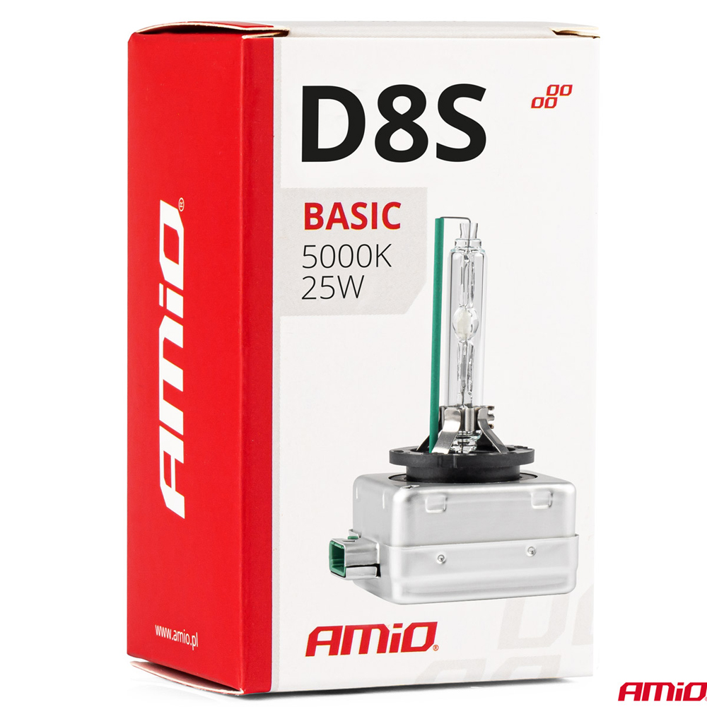 Εικόνα 3 από 3 — Amio – Λάμπα Xenon D8S 12V 35W 5000K BASIC για ισχυρό φωτισμό δρόμου και καθαρή ορατότητα – 1 Τεμ. (02952/AM)