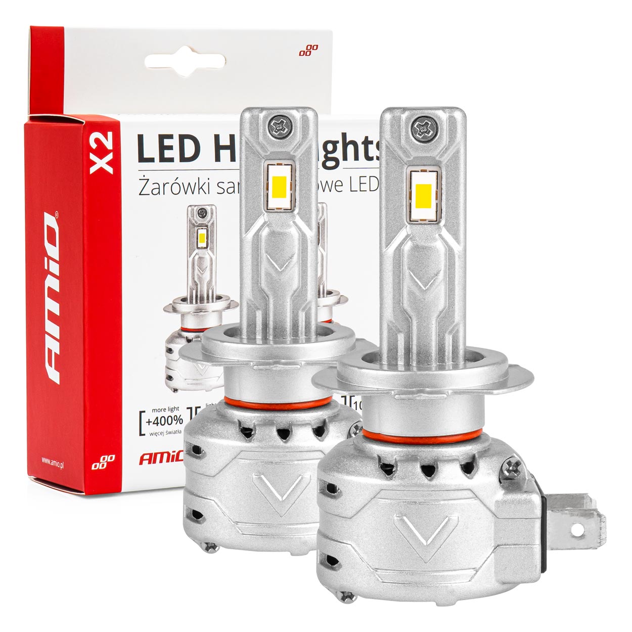 Εικόνα 1 από 6 — Amio – ΛΑΜΠΕΣ LED H7/H18 10-16V 72W 6.500K 7920lm CANBUS (ΑΝΕΜΙΣΤΗΡΑΚΙ) X2 SERIES – 2ΤΕΜ. (02973/AM)