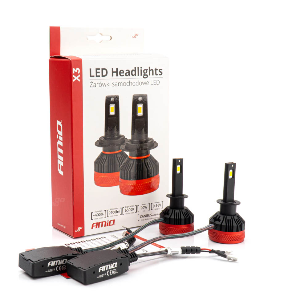 Εικόνα 7 από 8 — Amio – ΛΑΜΠΕΣ LED H1 9-16V 92W 6.500K 9900lm CANBUS ΜΕ ΑΝΕΜΙΣΤΗΡΑΚΙ X3 SERIES – 2ΤΕΜ. (02977/AM)