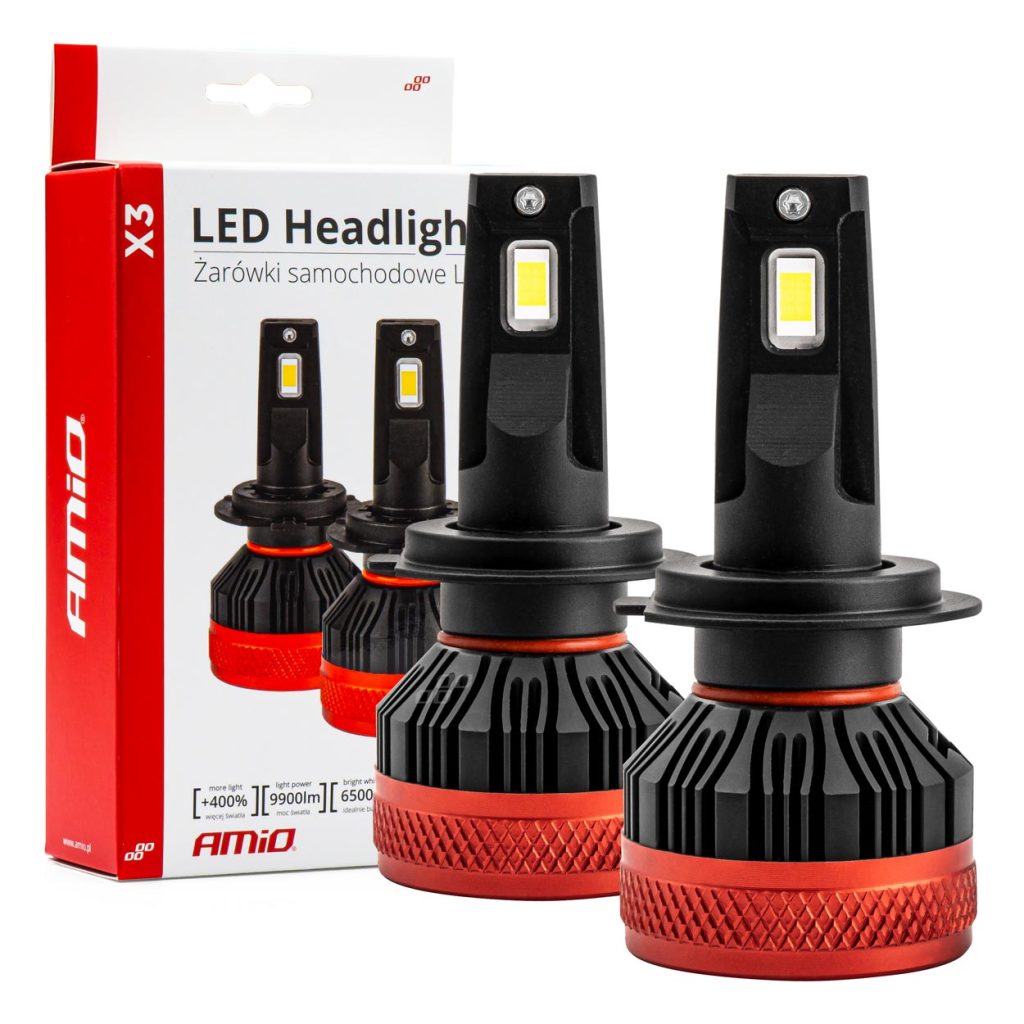 Εικόνα 1 από 8 — Amio – ΛΑΜΠΕΣ LED H7 9-16V 90W 6.500K 9900lm CAN BUS (ME ΑΝΕΜΙΣΤΗΡΑΚΙ) X3 SERIES – 2ΤΕΜ. (02980/AM)