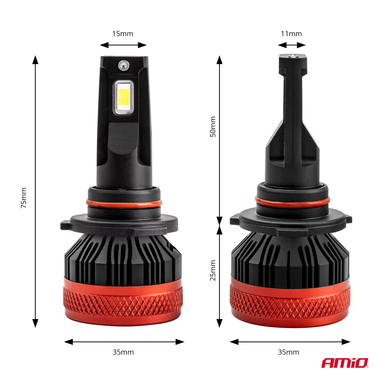 Εικόνα 3 από 7 — Amio – ΛΑΜΠΕΣ LED CAN-BUS HΒ3 9005 9>16V 90W 6.500K 9900lm (ΜΕ ΑΝΕΜΙΣΤΗΡΑΚΙ) X3 SERIES – 2 Τεμ. (02982/AM)