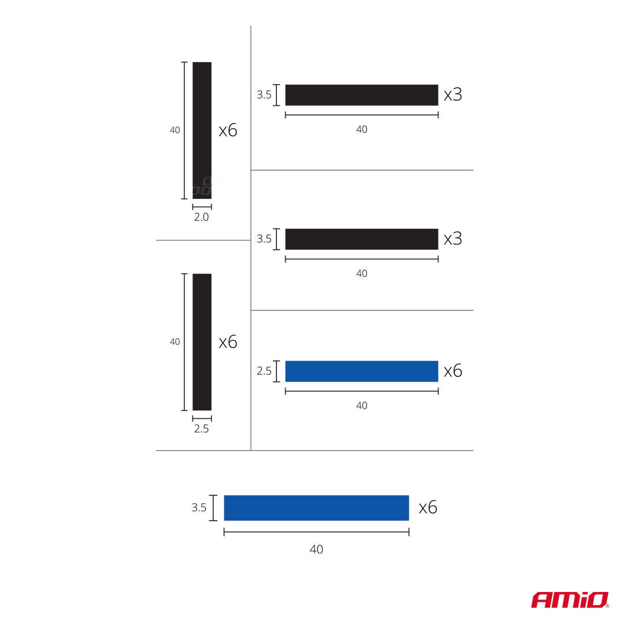 Εικόνα 4 από 5 — Amio – ΘΕΡΜΟΣΥΣΤΕΛΛΟΜΕΝΟΙ ΣΩΛΗΝΕΣ/ΜΟΝΩΤΙΚΑ ΚΑΛΩΔΙΩΝ 6 ΔΙΑΦΟΡΕΤΙΚΩΝ ΧΡΩΜΑΤΩΝ – 25 TEM. (03029/AM)