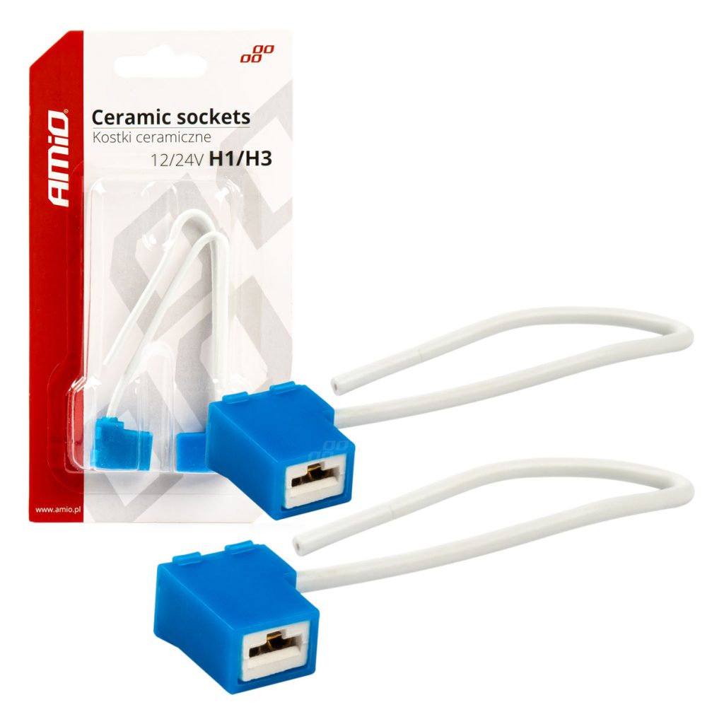 Εικόνα 1 από 2 — Amio – ΦΙΣΑ ΚΕΡΑΜΙΚΗ ΓΩΝΙΑ 12/24V ΓΙΑ ΛΑΜΠΕΣ ΑΛΟΓΟΝΟΥ H1/H3 ΜΕ ΚΑΛΩΔΙΟ – 2 ΤΕΜ. (03051/AM)