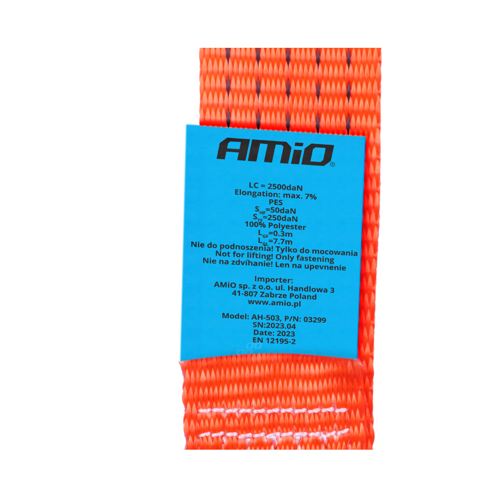 Εικόνα 5 από 6 — Amio – ΙΜΑΝΤΑΣ ΔΕΣΙΜΑΤΟΣ ΜΕ ΚΑΣΤΑΝΙΑ ΚΑΙ ΜΕΤΑΛΛΙΚΟΥΣ ΓΑΝΤΖΟΥΣ 12m/50mm 5000kg ΚΟΚΚΙΝΟ – 1 τεμ. (03301/AM)