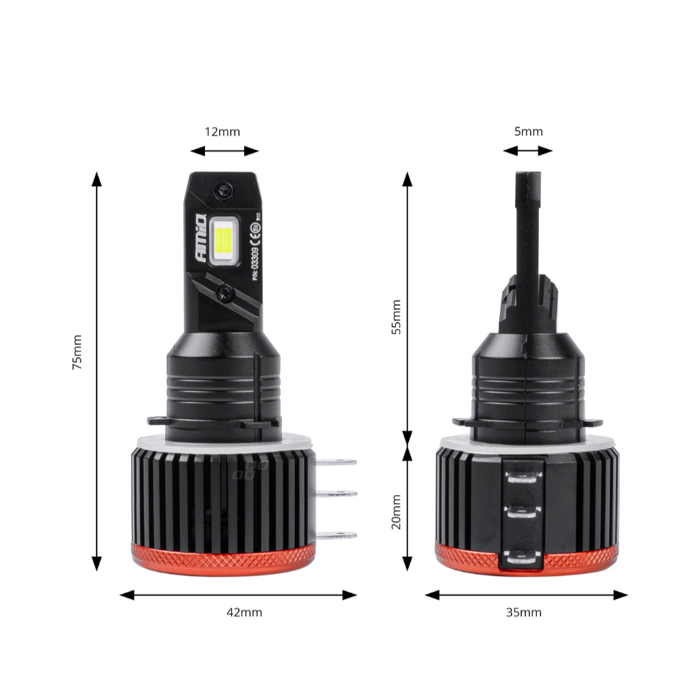 Εικόνα 3 από 6 — Amio – ΛΑΜΠΕΣ LED H15 9-16V 90W 6.500K 9900lm CANBUS ΜΕ ΑΝΕΜΙΣΤΗΡΑΚΙ X3 SERIES – 2ΤΕΜ. (03309/AM)