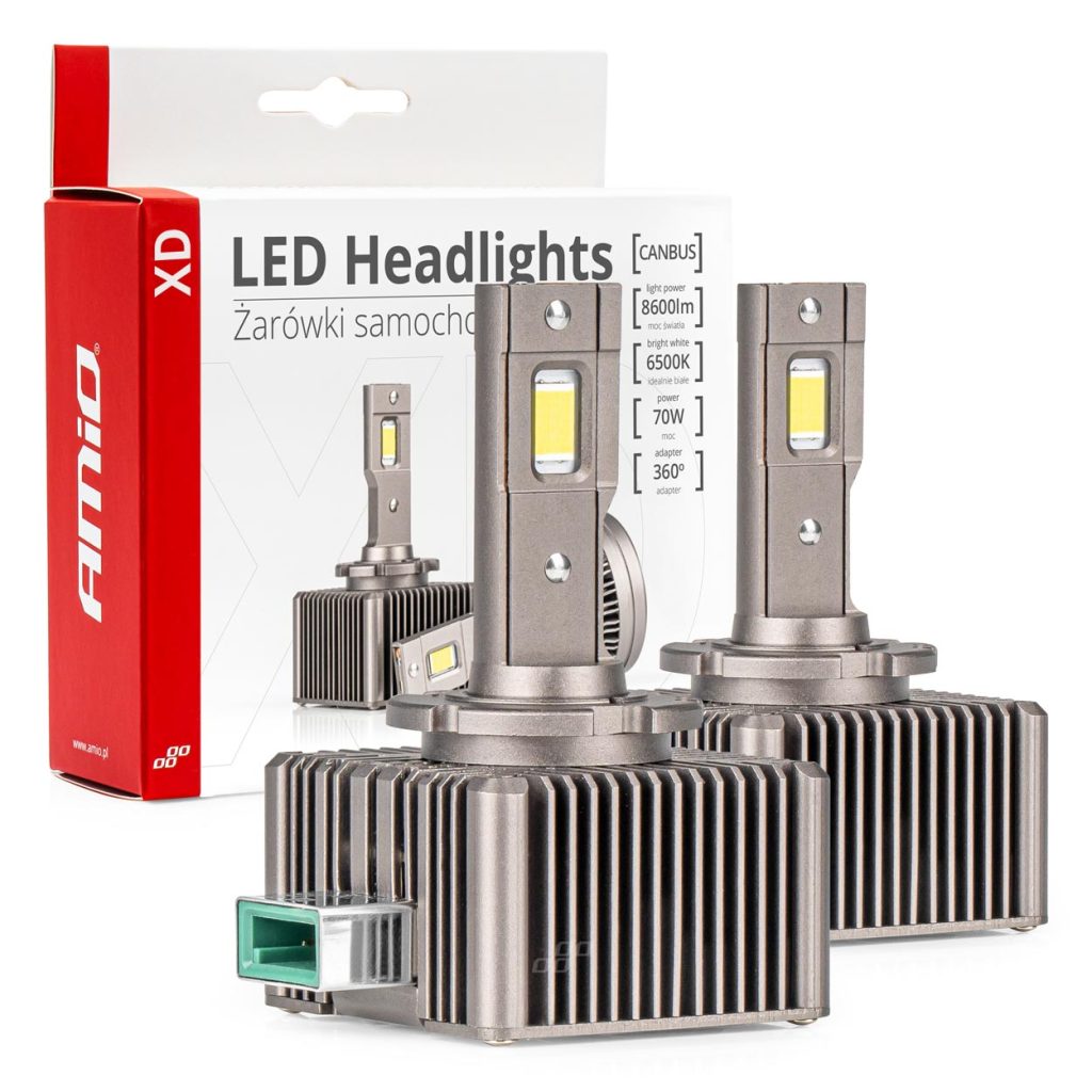 Εικόνα 1 από 6 — Amio – ΛΑΜΠΕΣ LED D3S 9>16V 70W 6.500K 8600lm (ΜΕ ΨΥΚΤΡΑ) XD SERIES – 2 ΤΕΜ. (03312/AM)