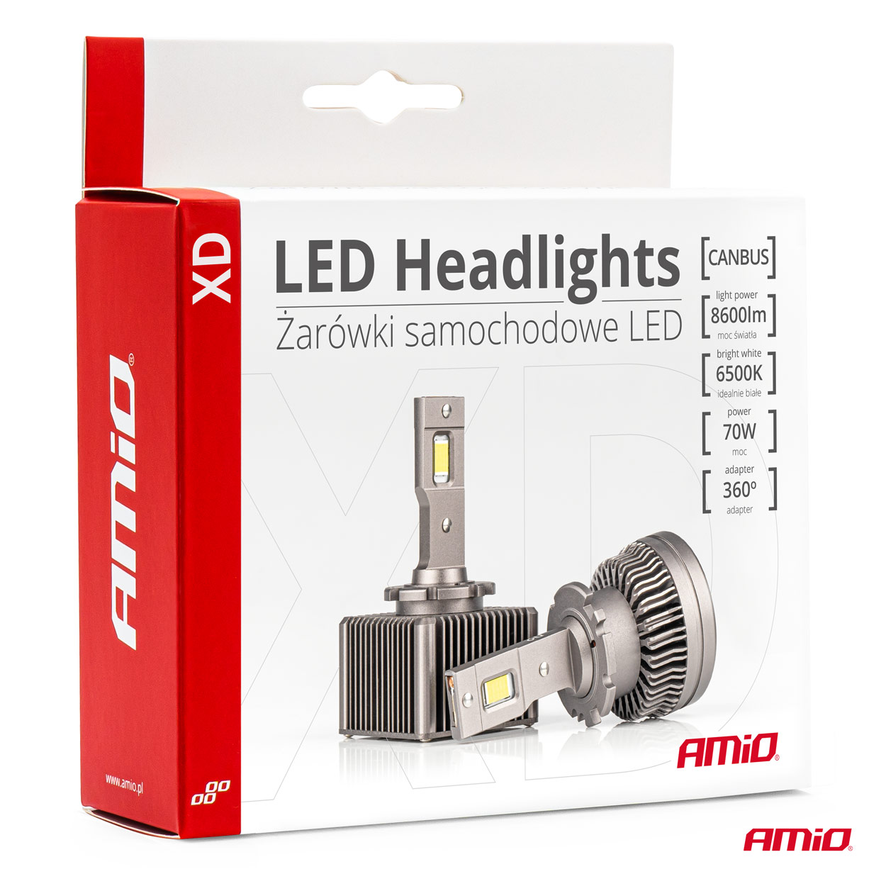 Εικόνα 7 από 7 — Amio – ΛΑΜΠΕΣ LED D4S/D4R 9>16V 70W 6.500K 8600lm (ΜΕ ΨΥΚΤΡΑ) XD SERIES – 2 ΤΕΜ. (03313/AM)