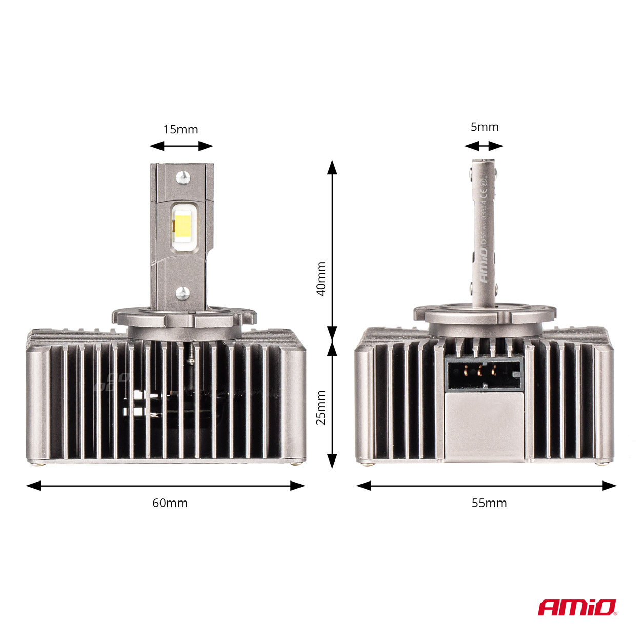 Εικόνα 3 από 6 — Amio – ΛΑΜΠΕΣ LED D5S 9>16V 70W 6.500K 8600lm (ΜΕ ΨΥΚΤΡΑ) XD SERIES – 2 ΤΕΜ. (03314/AM)