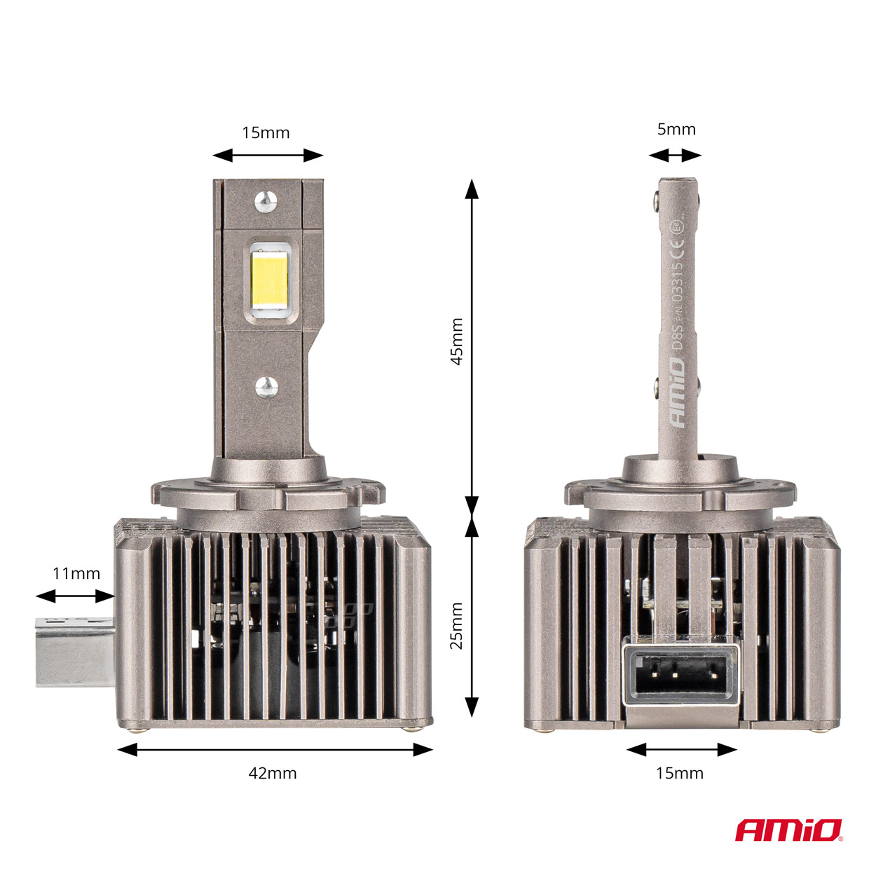 Εικόνα 3 από 6 — Amio – ΛΑΜΠΕΣ LED D8S 9>16V 70W 6.500K 8600lm (ΜΕ ΨΥΚΤΡΑ) XD SERIES – 2 ΤΕΜ. (03315/AM)
