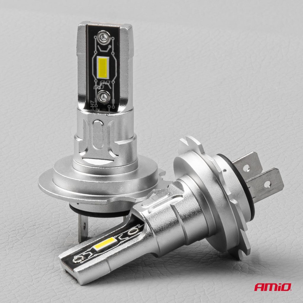Εικόνα 3 από 6 — Amio – ΛΑΜΠΕΣ LED H7 H-SERIES 12>24V 50W 6500K 2225lm +200% CSP LED – 2 TEM. (03332/AM)