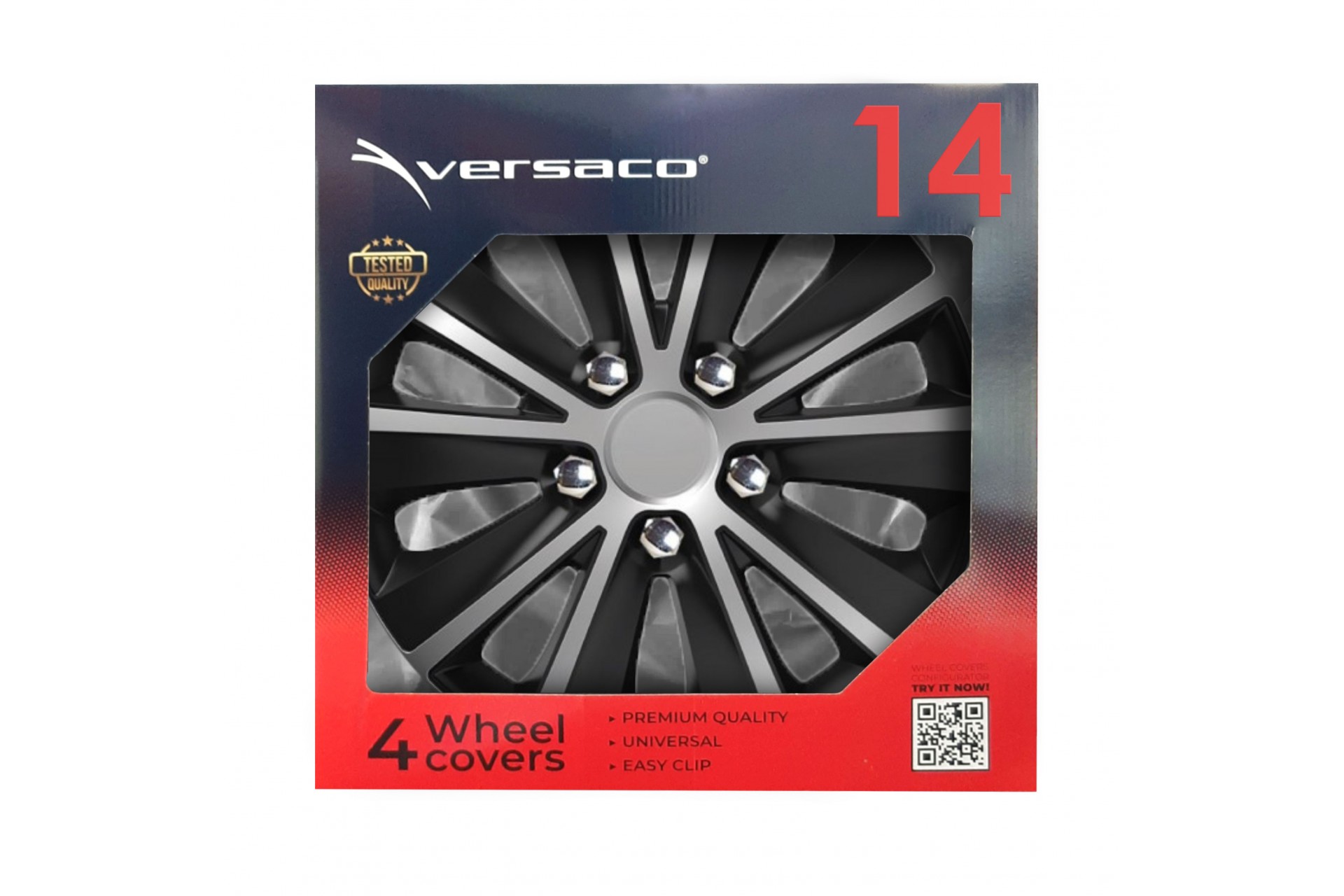 Εικόνα 2 από 2 — Amio – ΤΑΣΙΑ 14″ RAPIDE NC SILVER BLACK ΣΕΤ 4 ΤΕΜ ΣΕ ΚΟΥΤΙ (0341/AM)
