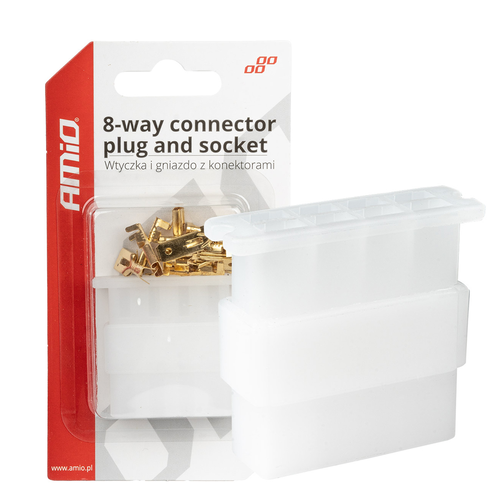 Εικόνα 1 από 4 — Amio – ΦΙΣΑ ΣΥΝΔΕΣΗΣ ΚΑΛΩΔΙΩΝ 8 ΥΠΟΔΟΧΩΝ ΜΕ ΠΛΑΣΤΙΚΟ ΚΟΥΜΠΩΜΑ – 1 σετ. (03516/AM)