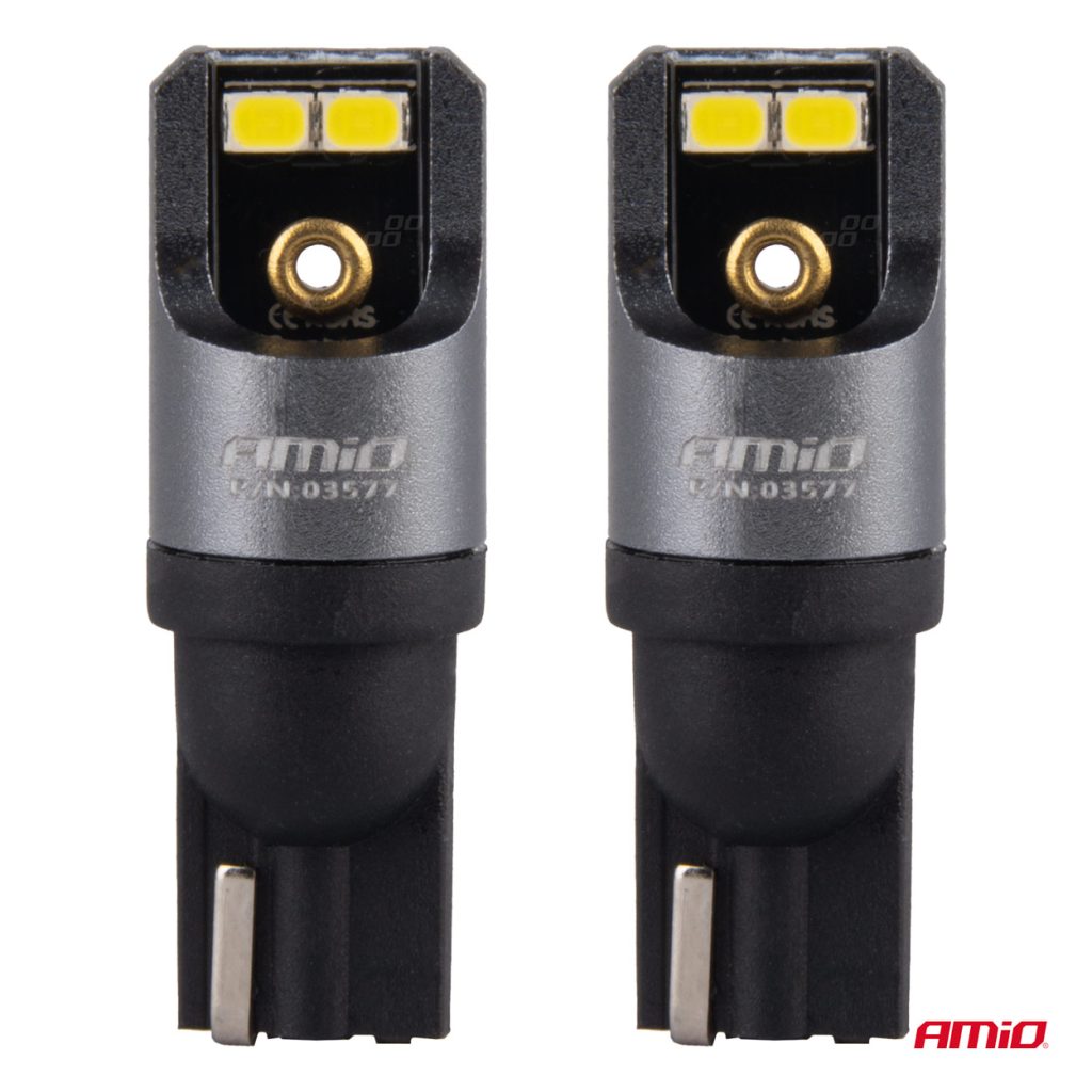 Εικόνα 2 από 4 — Amio – ΛΑΜΠΑΚΙΑ T10 W5W 12/24V 6.000K 4xSMD LED CAN-BUS ΛΕΥΚΟ 2016 PRO SERIES – 2 Τεμ. (03577/AM)