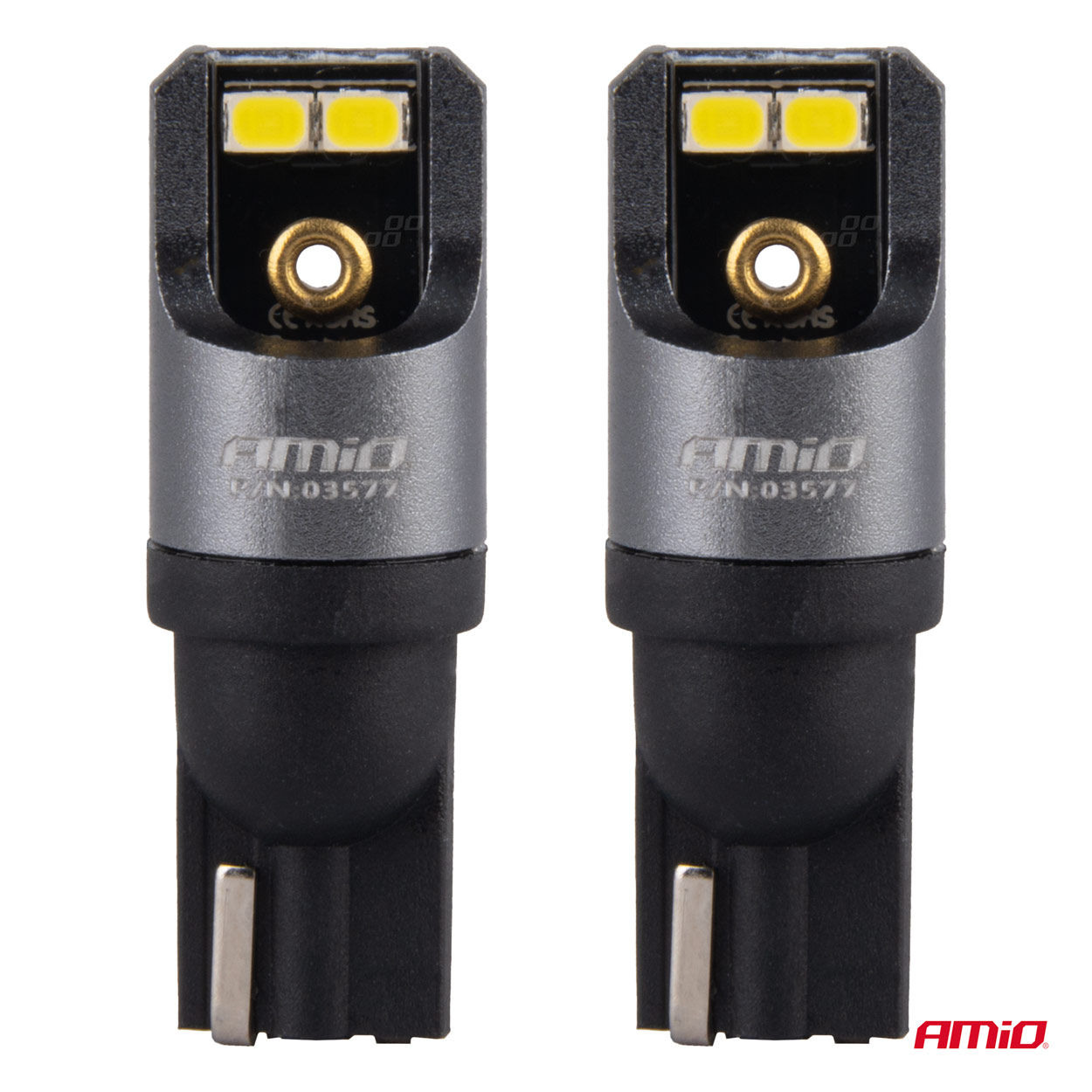 Εικόνα 2 από 4 — Amio – ΛΑΜΠΑΚΙΑ T10 W5W 12/24V 6.000K 4xSMD LED CAN-BUS ΛΕΥΚΟ 2016 PRO SERIES – 2 Τεμ. (03577/AM)