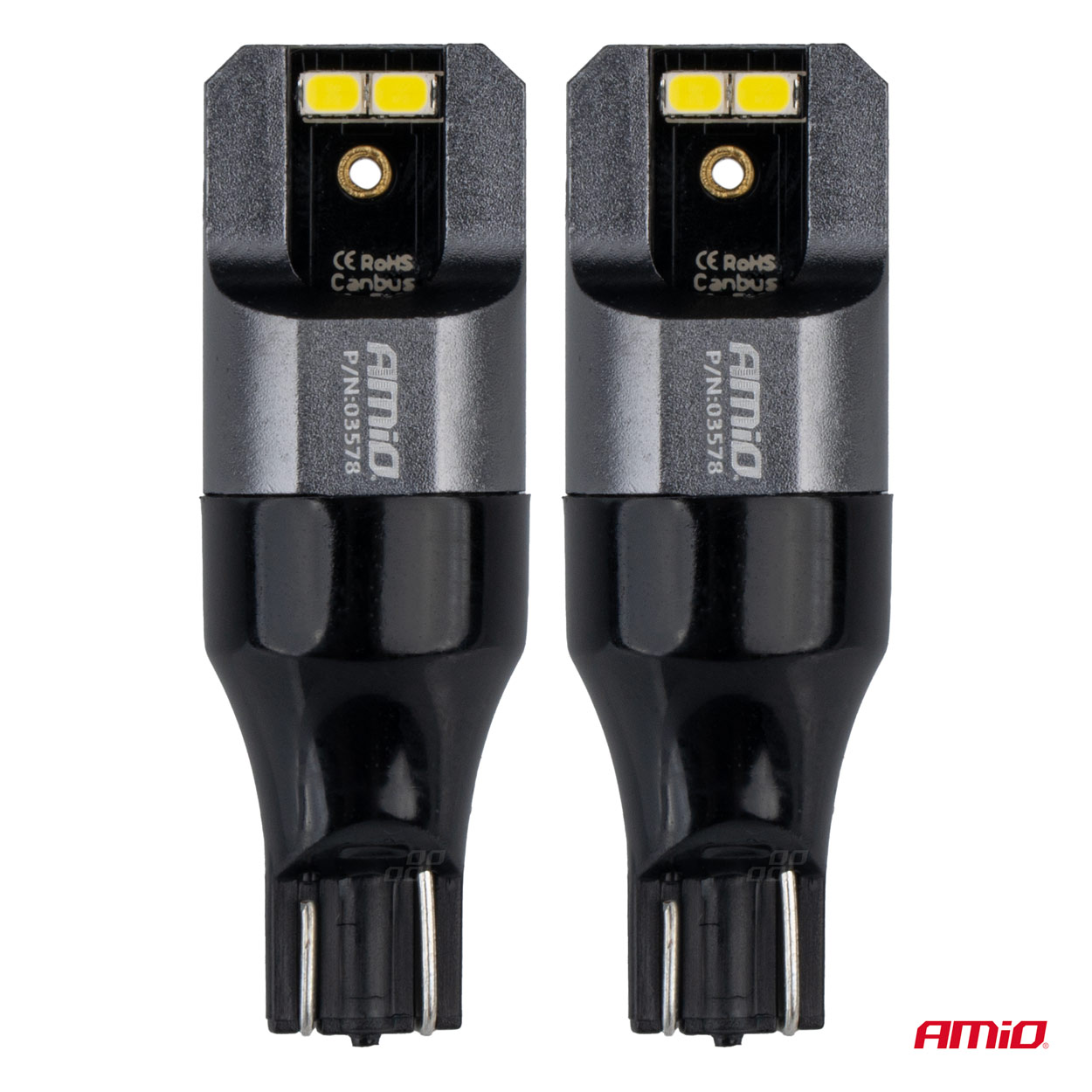 Εικόνα 2 από 3 — Amio – ΛΑΜΠΑΚΙΑ T15 W16W 12/24V 6.000K 4xSMD LED CAN-BUS ΛΕΥΚΟ 2016 PRO SERIES – 2 Τεμ. (03578/AM)